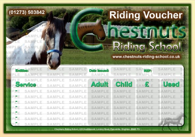 Horse Riding Voucher Sample: Chestnuts Riding School